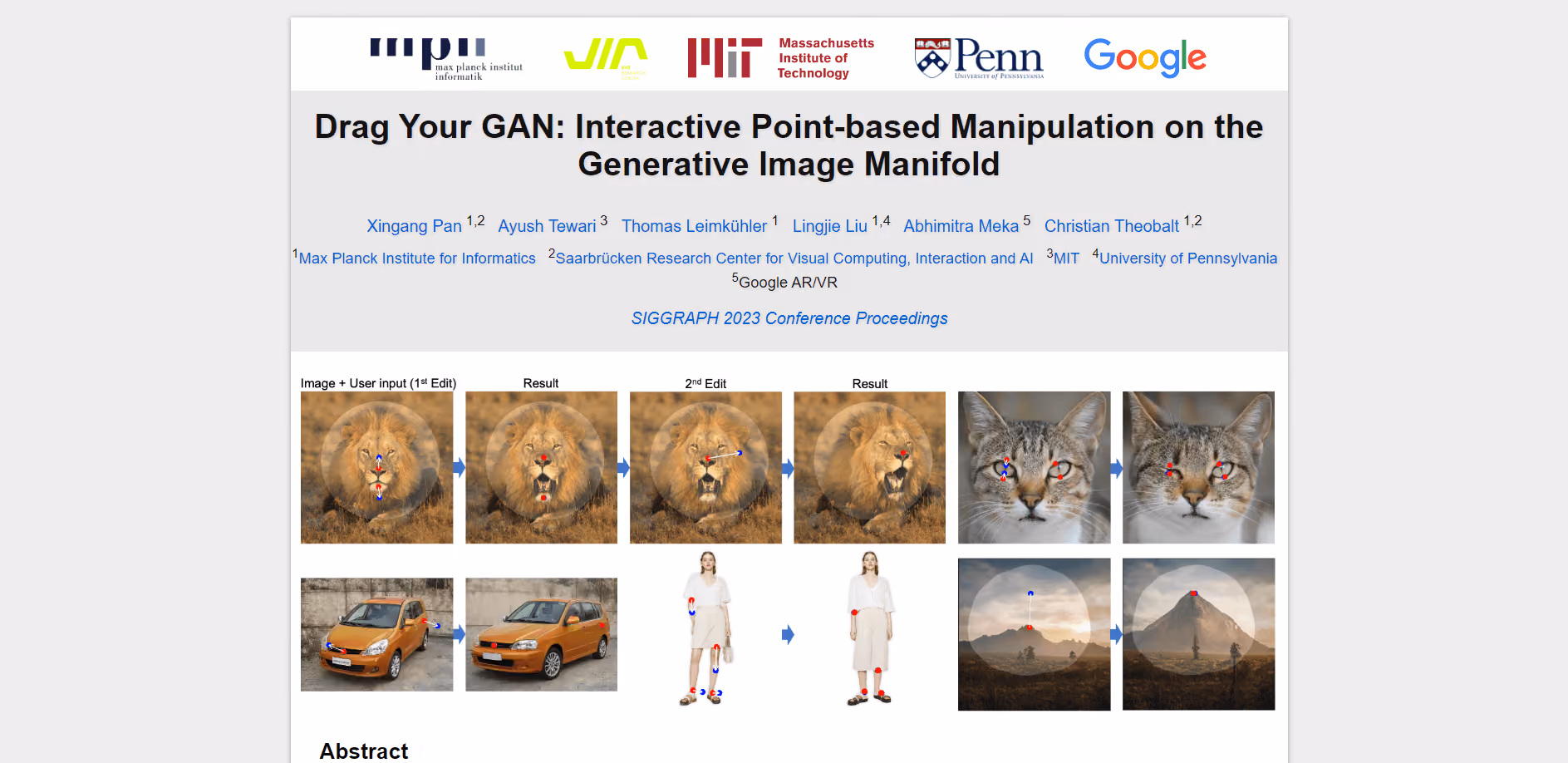 Drag Your GAN is a cutting-edge AI tool designed to provide users with precise control over generative adversarial networks (GANs). With this tool, you can easily manipulate the appearance of generated objects by adjusting their pose, shape, expression, and arrangement through an intuitive point-based interface.