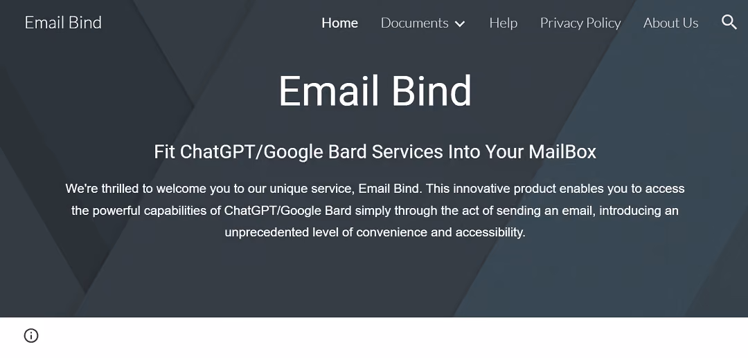 Email Bind is an AI tool that lets you access ChatGPT services through email.