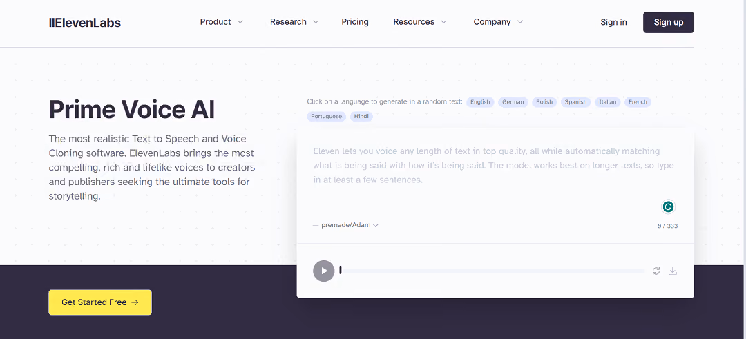 ElevenLabs Prime Voice AI is a powerful tool for creators and publishers.