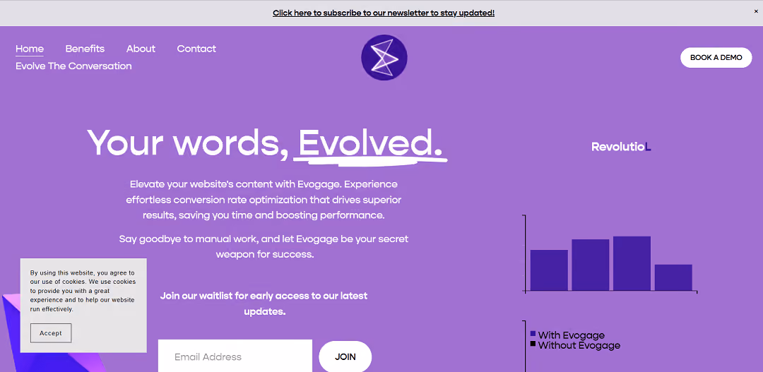 Evogage is an AI-driven tool designed to enhance website engagement and conversions using advanced reinforcement learning algorithms. It autonomously analyzes past interactions and adjusts content to resonate with the audience, eliminating manual effort.