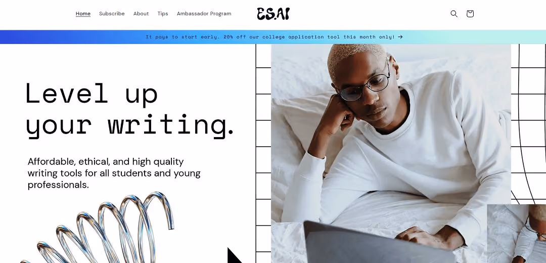 ES.AI is a suite of AI-powered tools designed to aid college students in writing essays, cover letters, and email copy.