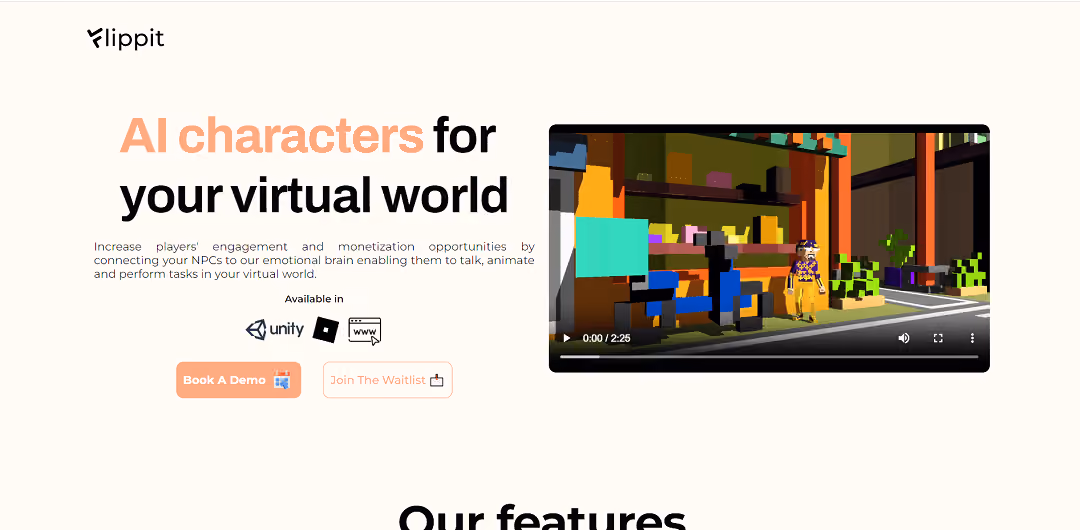 Flippit is an innovative no-code tool that empowers creators to build interactive AI avatars with unique personalities for virtual experiences.