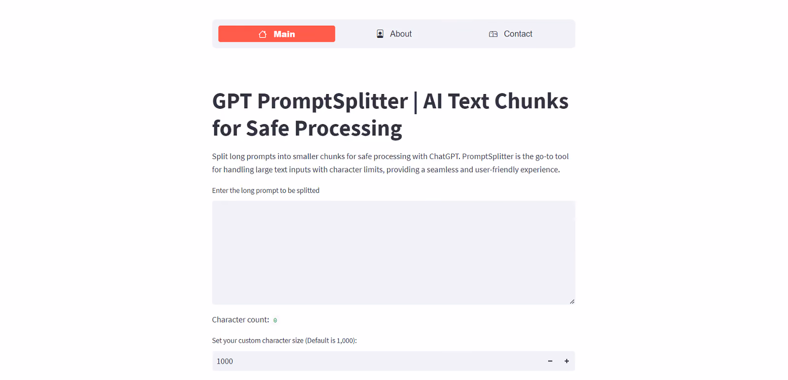 Split long prompts into smaller chunks for safe processing with ChatGPT.