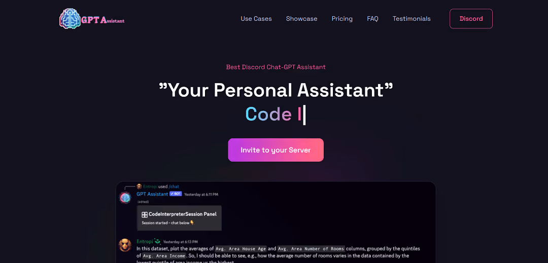 GPT Assistant, an AI-powered Discord bot driven by GPT-4 technology, enhances the Discord communication experience by swiftly providing authentic AI responses and suggestions to users.
