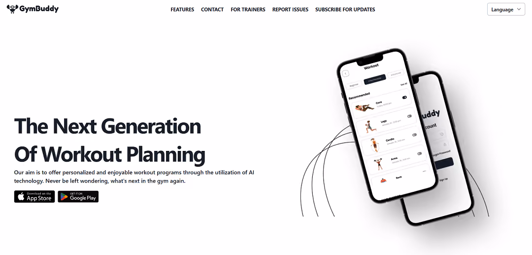 GymBuddy is an AI-powered workout planner that allows users to create personalized exercise routines targeting specific body areas. Utilizing OpenAI's technology, the app offers tailored workout plans aligned with users' fitness levels.
