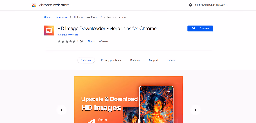 Experience enhanced image editing with Nero Lens for Chrome, an AI-powered extension designed for boosting image quality and enlarging visuals by up to 4 times their original size.