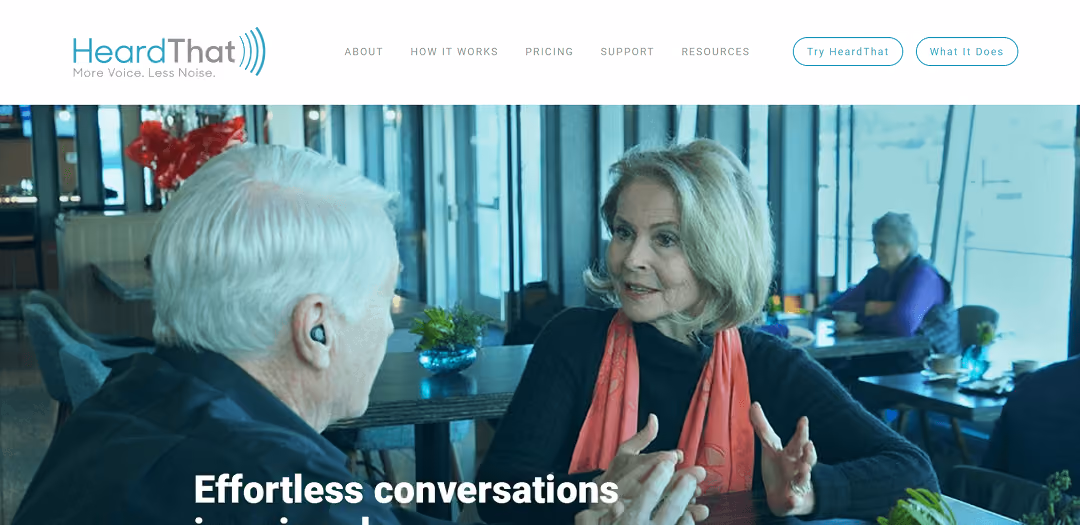 HeardThat™ is an AI-powered app designed for smartphones, offering a handy solution for people with hearing aids or earphones.