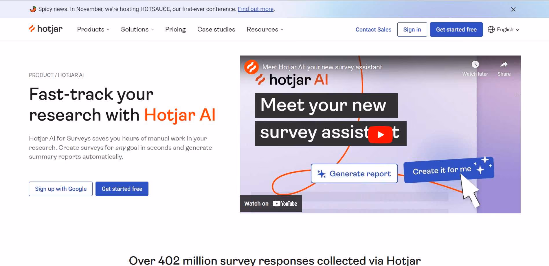 Hotjar AI serves as a robust tool for streamlining research processes by automating insightful report generation. Researchers can swiftly create purpose-specific surveys, eliminating manual efforts.