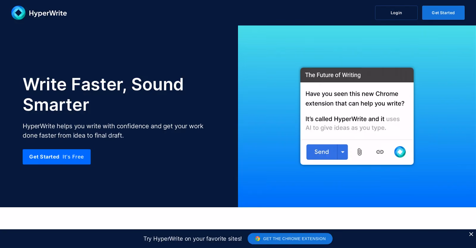 HyperWrite is an AI writing companion that helps users write better and faster.