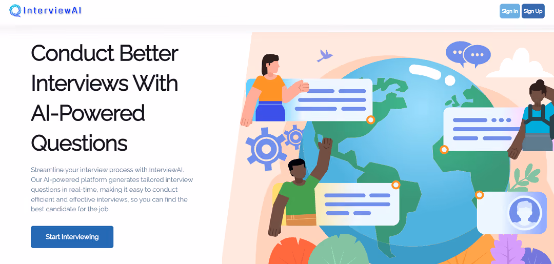 InterviewAI is an AI-powered platform revolutionizing interviews by instantly generating customized questions, saving time, and ensuring effective candidate assessment.