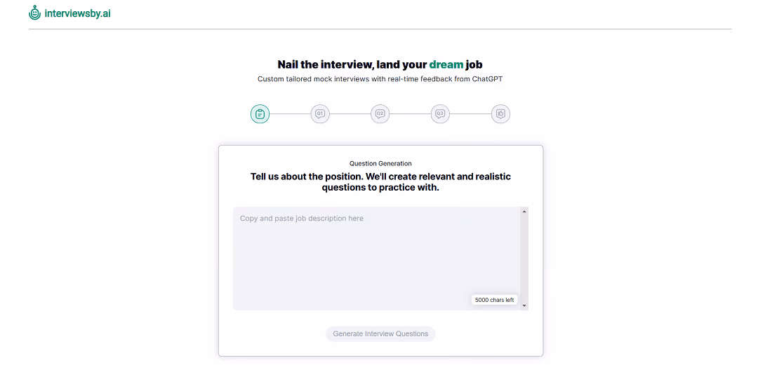 Interviewsby.ai is an AI-powered tool that helps job seekers ace their interviews.