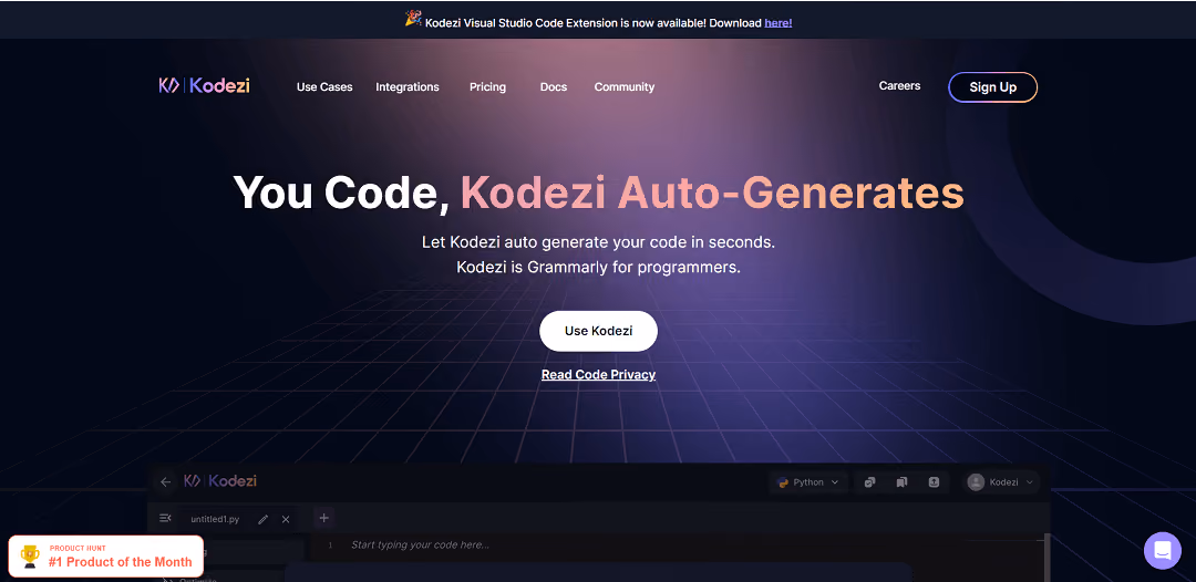 Introducing Kodezi, the revolutionary AI developer tool platform designed to enhance your coding experience.