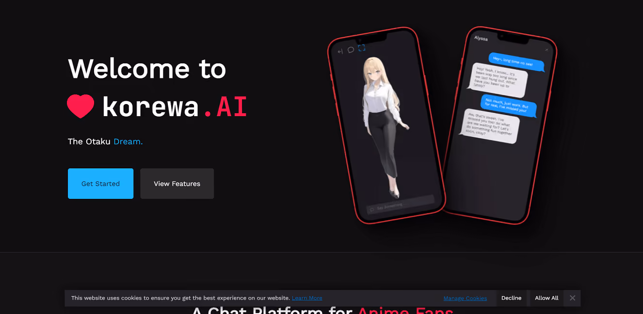 korewa.AI is a unique chat platform designed for anime fans, offering an immersive experience tailored to their interests.