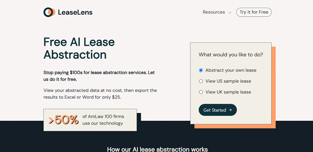 LeaseLens is a free AI-powered lease abstraction tool designed for real estate and commercial lease documents.
