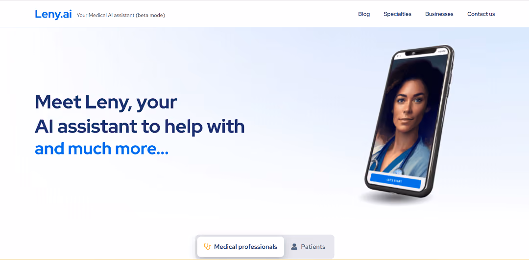 Leny.ai is an AI-powered medical assistant designed to provide instant support for medical professionals and patients.