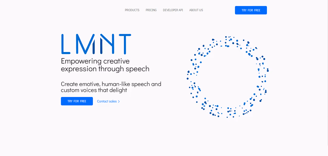 LMNT is an AI tool designed for creative expression through speech. It empowers users to craft emotive, human-like speech and develop custom voices, a valuable asset for character and narrative creation.