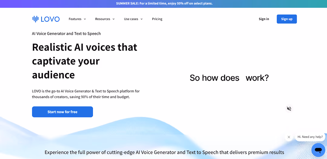 LOVO AI Text to Speech is an advanced technology that allows users to generate high-quality voiceovers using natural and professional voices in over 100 languages.
