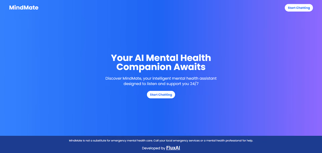 MindMate serves as an AI-powered chatbot and companion, offering emotional support and guidance for those seeking to enhance their mental well-being. Operating 24/7, it acts as an intelligent mental health assistant, attentively listening to users and providing relevant resources.