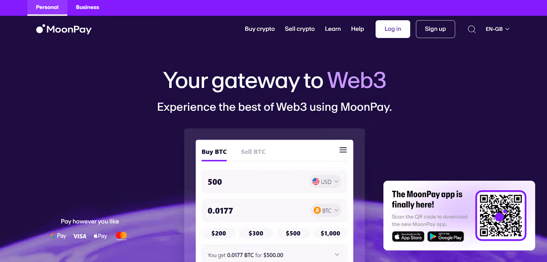 Enable your customers to purchase and trade cryptocurrencies quickly, easily, and with top-notch security. MoonPay is a trusted platform utilized by prominent wallet providers, applications, and online marketplaces globally.