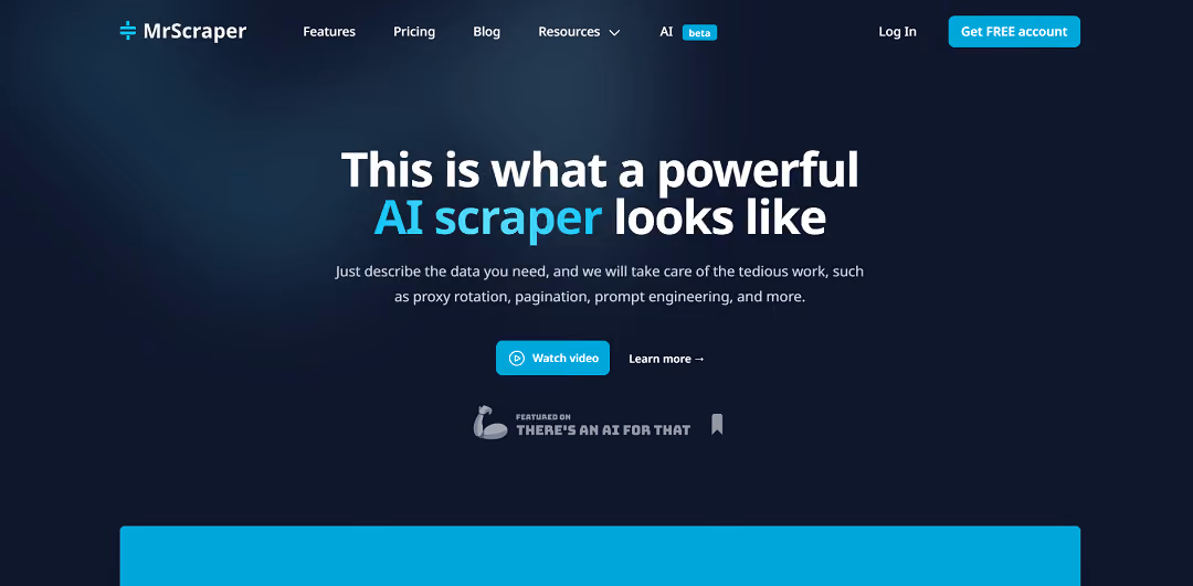 Introducing MrScraper, an innovative AI-powered web scraper that revolutionizes data extraction from web pages.