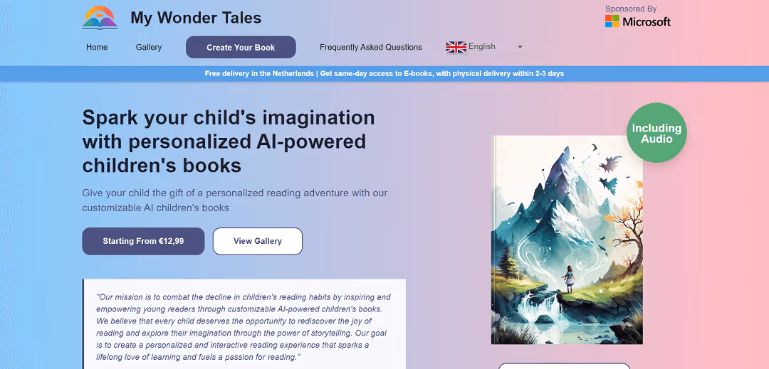 My Wonder Tales is an innovative tool that enables parents and children to create personalized children's books, powered by AI, to ignite a passion for reading.