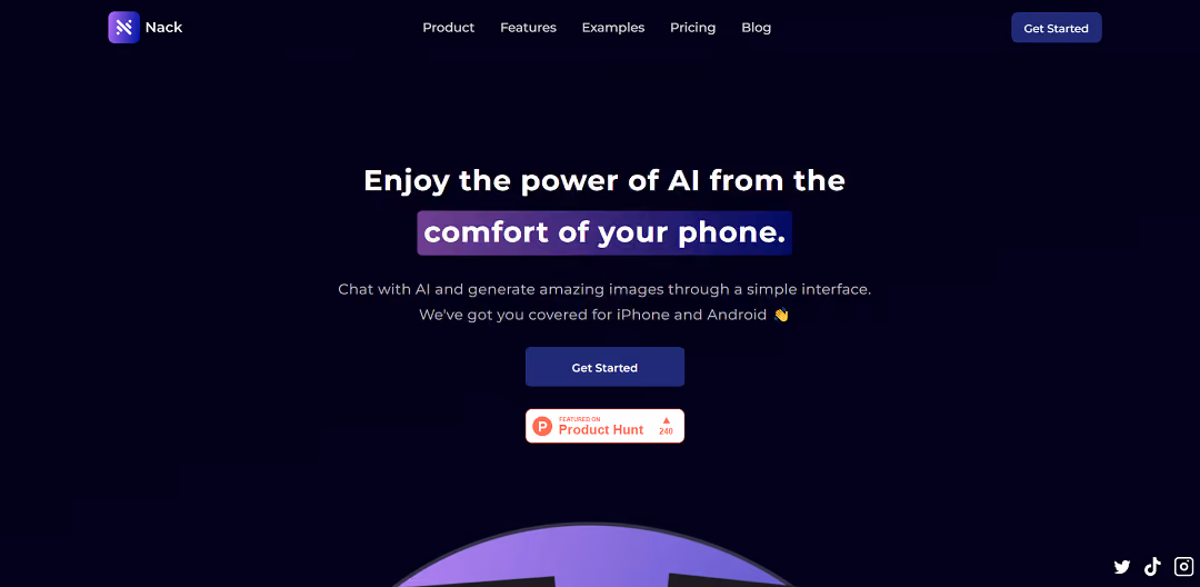 Nack is a user-friendly AI app for chat and image generation for mobile.
