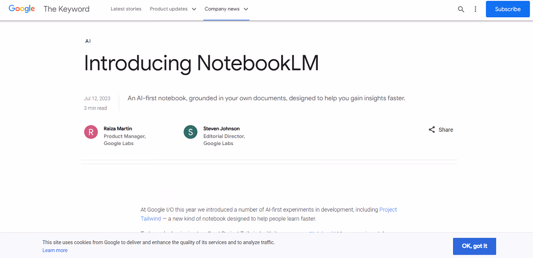 NotebookLM, an experimental AI offering from Google Labs, empowers users to summarize information, generate complex ideas, and explore connections.