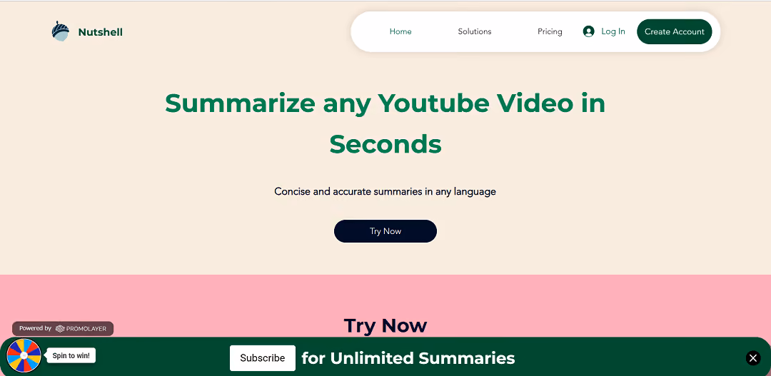 Nutshell Summaries is an AI-powered tool that summarizes YouTube videos in any language, providing concise and accurate summaries of the most important parts without requiring users to watch the entire content.