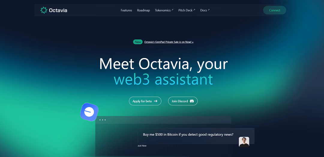 Octavia AI is an innovative cryptocurrency assistant, equipped with the unique ability to tap into both the internet and the blockchain. This versatile AI tool retrieves vital information about tokens, wallets, contracts, and more.