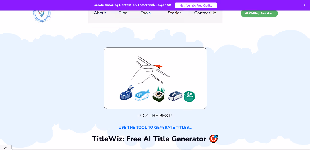 Optimin offers the Free AI Title Generator, a tool that aids content creators in effortlessly generating engaging titles. Users input their topic or keywords, and the AI tool suggests potential titles for various content types like blogs, videos, and essays.