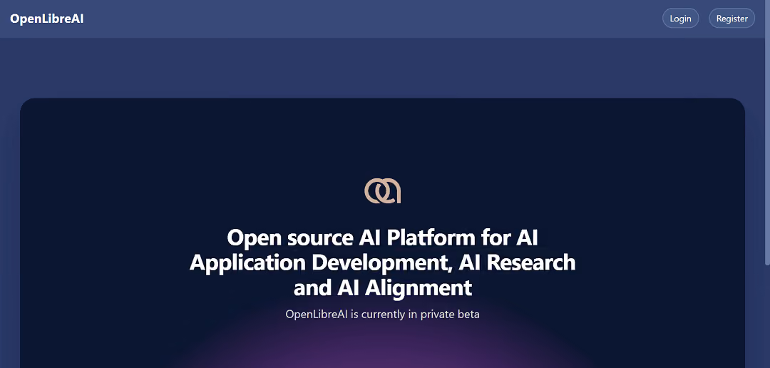 OpenLibreAI is a platform designed to aid developers and researchers in creating AI applications while prioritizing human values.