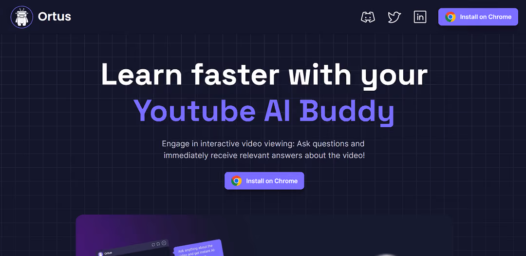 Ortus is an amazing Chrome Extension that brings interactive video viewing to a whole new level using AI.