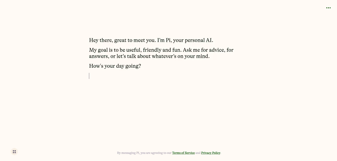 Pi is an AI tool meant to offer personal support and conversation to users. Unlike typical virtual assistants, its focus lies in establishing an emotional connection, providing a listening ear for users' thoughts and emotions.