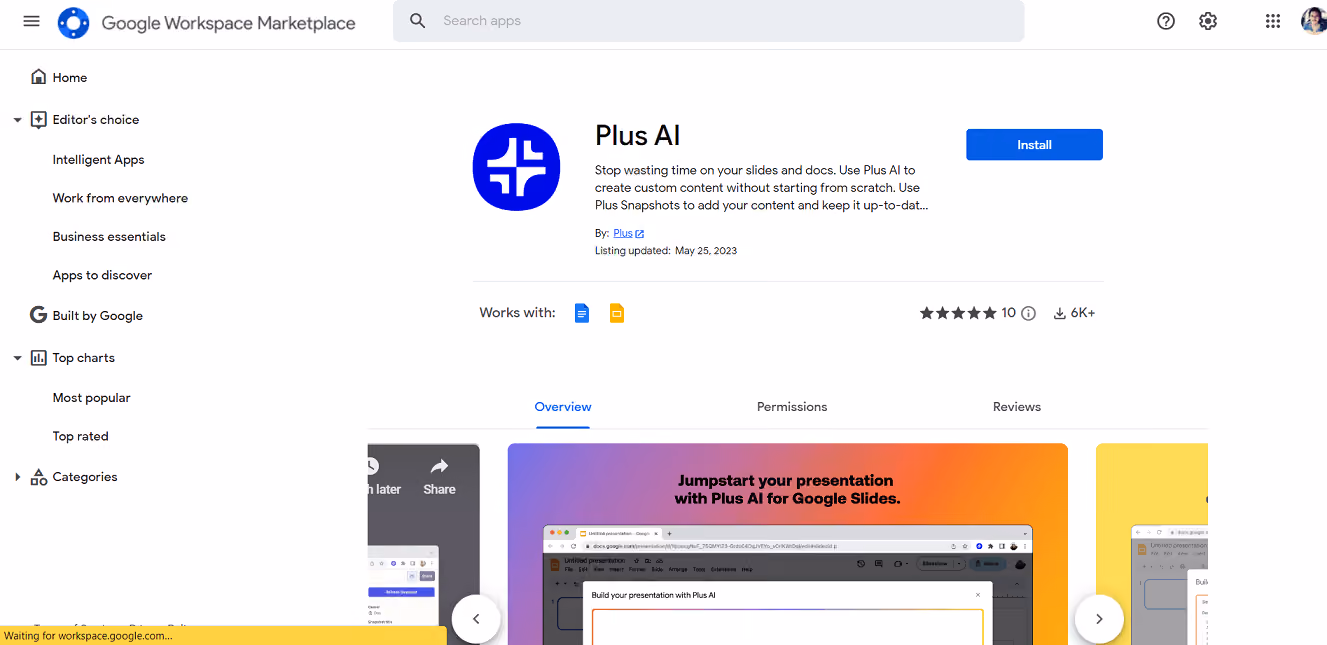 Plus AI is an innovative AI tool that seamlessly integrates with Google Docs and Slides, enabling users to effortlessly generate personalized content