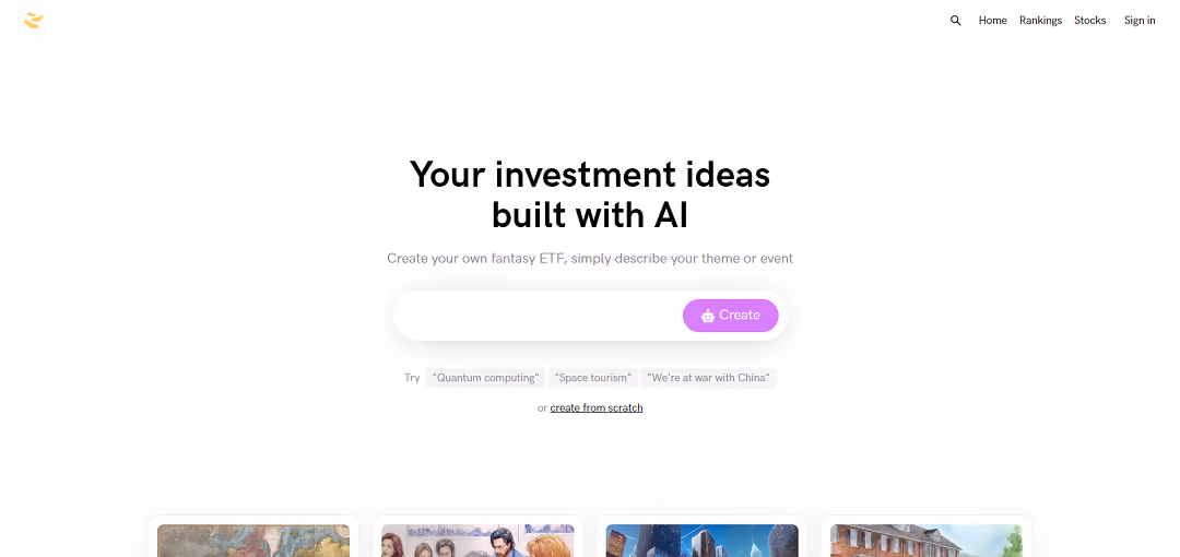Potato employs AI to craft investment portfolios for users, offering insights for stocks, forex, and cryptocurrencies. Users can create personalized ETFs based on themes or start from scratch.