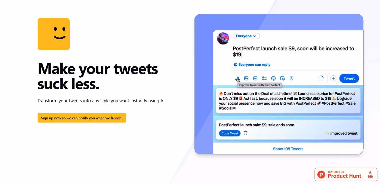 Introducing PostPerfect, a great AI-powered tool to elevate your tweets.