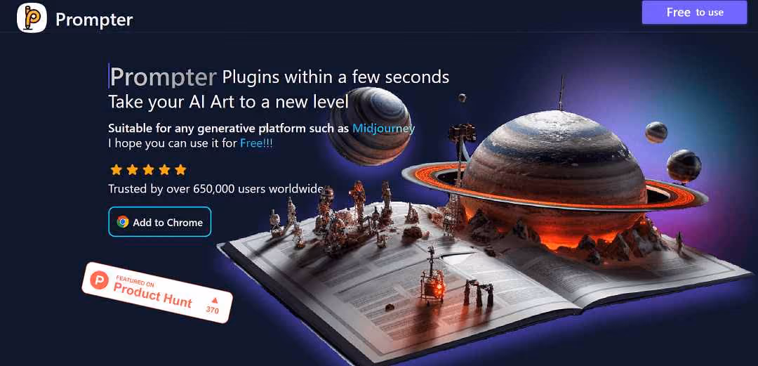 Promptify is a free AI tool designed to effortlessly enhance AI art prompts, ideal for various generative platforms like Midjourney. With a single click, users can upgrade prompts, benefit from instant previews, and witness their ideas taking shape in real time, speeding up the creative process and providing quick feedback.