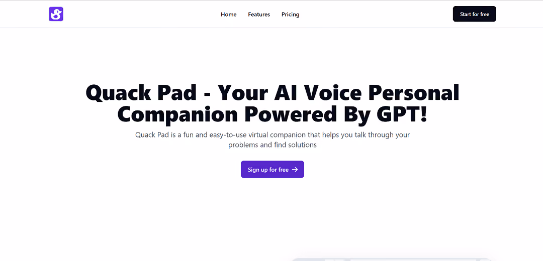 Introducing Quack Pad - your personalized virtual companion designed to solve problems and provide valuable feedback.