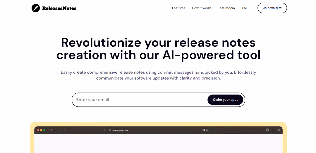 The AI-powered release notes generator is a time-saving solution for creating clear software release notes.