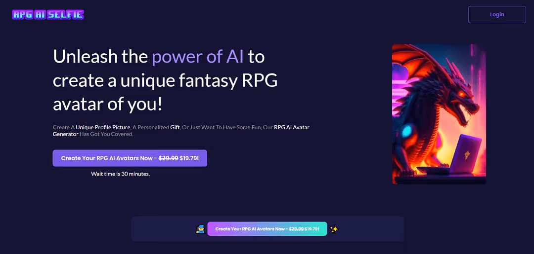 The RPG AI Selfie Generator is a cutting-edge tool that employs AI technology to help users craft personalized fantasy RPG avatars. By uploading 10-15 photos in different poses and selecting from over 36 styles, users can generate unique avatars with lifelike expressions and intricate details.