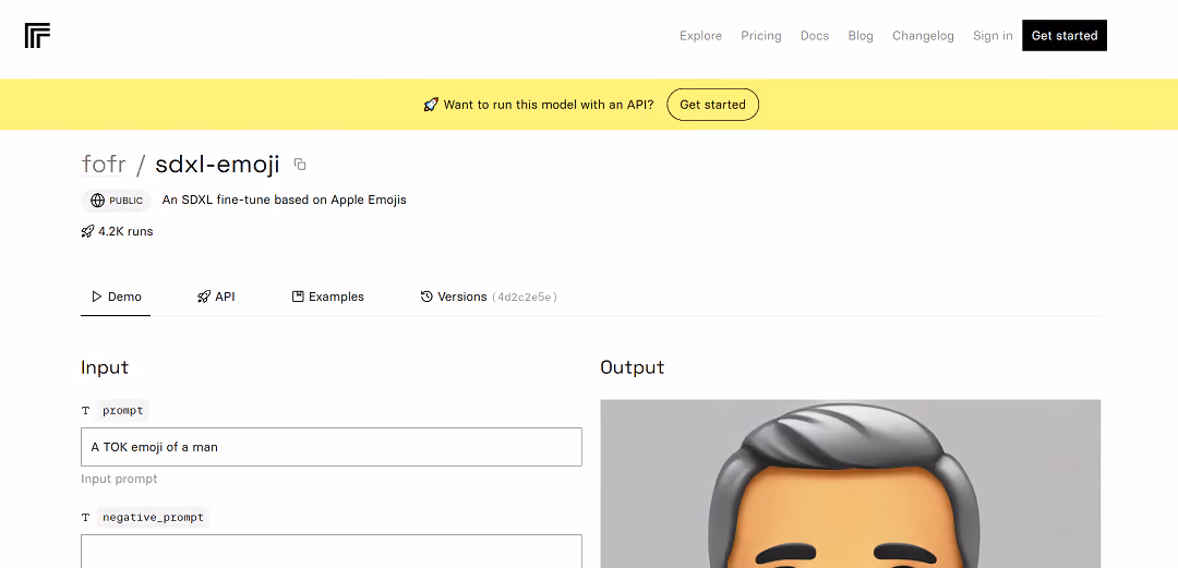 The fofr/sdxl-emoji tool is an AI model, fine-tuned with Apple Emojis as its foundation, accessible through an API on the Replicate platform. Users can generate and customize images by inputting prompts and parameters, such as emoji-based character designs and negative prompts.