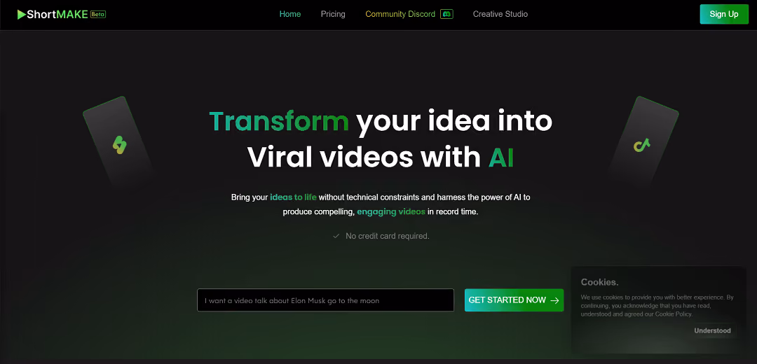 ShortMake is an AI-powered tool designed to effortlessly convert users' ideas into viral videos swiftly. It employs artificial intelligence to create scripts, voice-overs, select visuals, add subtitles, and blend everything into a cohesive video fit for platforms like TikTok and YouTube Shorts.