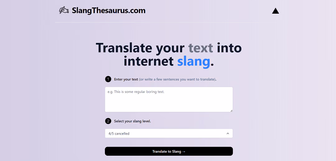 SlangThesaurus Translator is a user-friendly online tool powered by OpenAI's ChatGPT API, designed to seamlessly convert standard text into internet slang. It's a valuable resource for language enthusiasts, writers, or anyone interested in decoding informal expressions not typically found in conventional dictionaries.