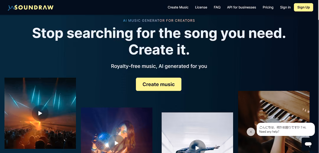 Soundraw is an AI music generator that helps creators produce custom music for their projects.