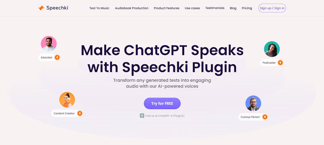 The Speechki ChatGPT Plugin revolutionizes written content by seamlessly transforming it into realistic audio using a rich array of over 300 voices across 78 languages and dialects.