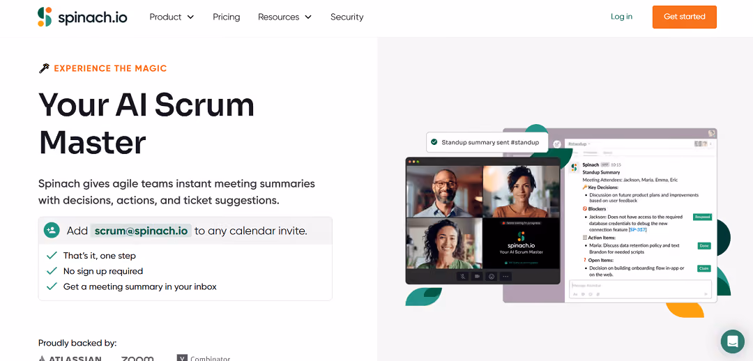 Spinach.io is a game-changing AI tool designed to act as a virtual Scrum master for software development teams. Fueled by state-of-the-art natural language processing tech, GPT-4, it seamlessly integrates with Zoom, Atlassian, and Slack.