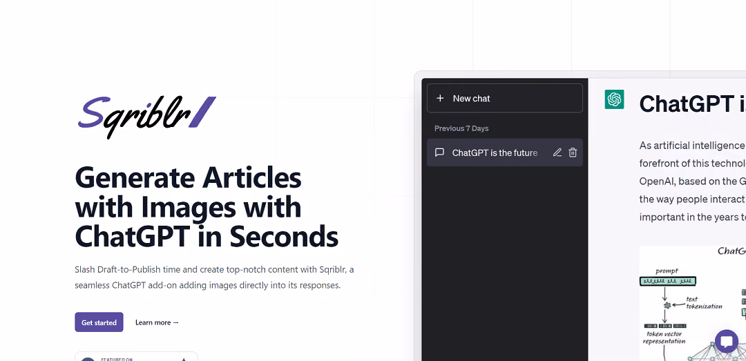 Sqriblr, an AI tool, simplifies content creation on ChatGPT by automating image selection based on keywords from responses. This eliminates manual image sourcing, benefiting entrepreneurs, marketers, bloggers, and more.