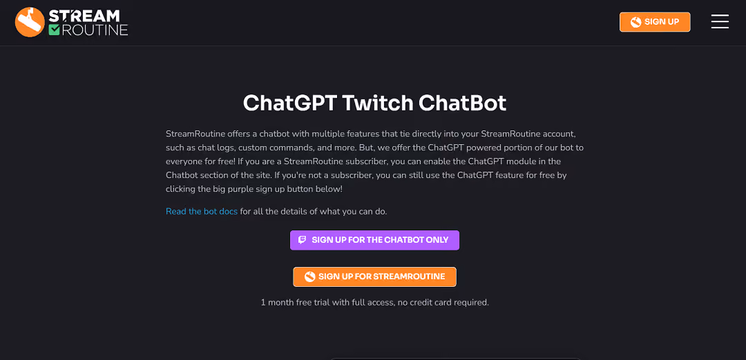 Introducing Stream Routine - ChatGPT Twitch ChatBot: a tailored tool for Twitch users, enhancing live streams with interactive chatbot experiences. It offers customizable responses to commands, idea generation techniques, and even rap battles.
