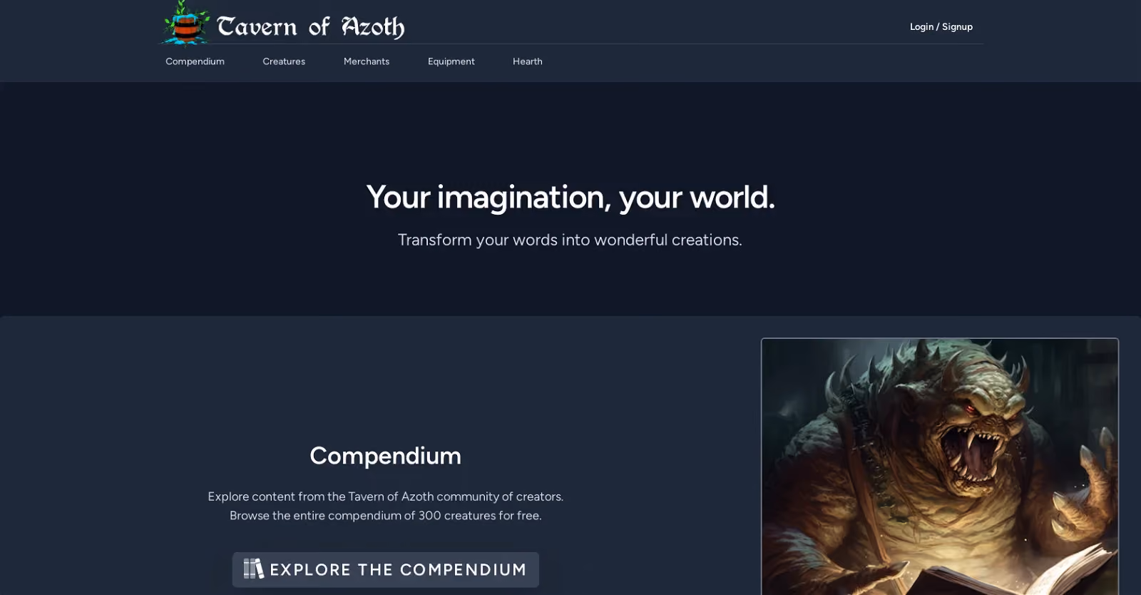 The Tavern of Azoth is a fantastic AI-powered tool that allows you to unleash your creativity and delve into the realm of mythical games.