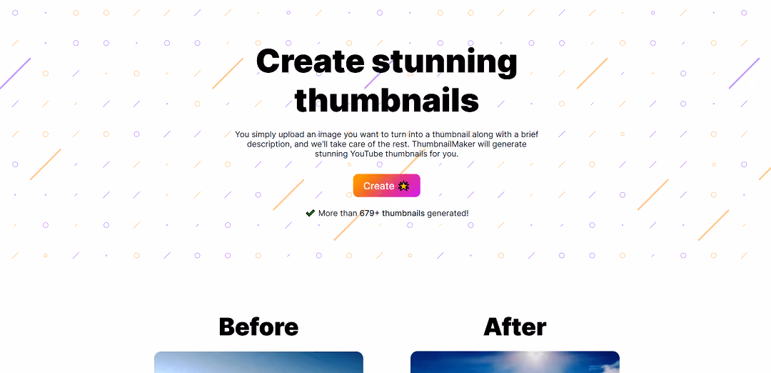 ThumbnailMaker is an AI-powered tool that creates personalized and high-quality YouTube thumbnails quickly and easily.